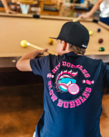 643 BASEBALL DOUBLES & BUBBLES YOUTH TEE V2