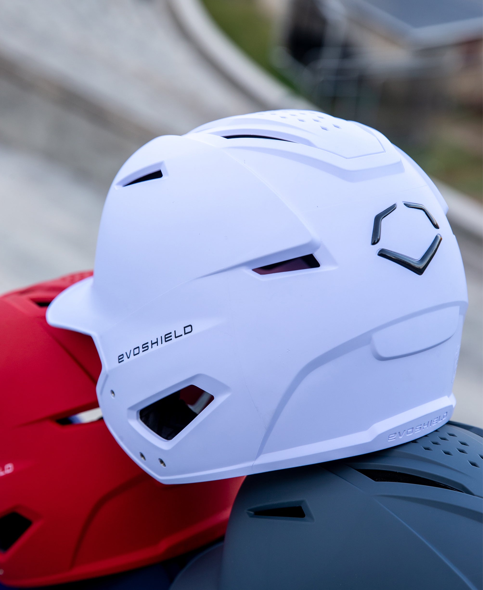 EVOSHIELD XVT 2.0 MATTE BATTING HELMET Red Stitch Sports